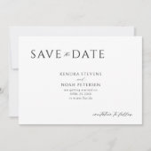 Moderne FOTO elegante zwart-witte bruiloft Save The Date (Voorkant)