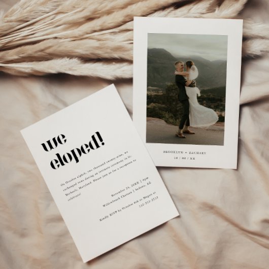 Moderne foto Elopement & Huwelijksreceptie Kaart