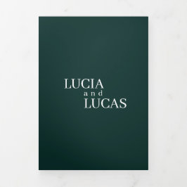 Moderne foto Emerald Green All-in-One bruiloft Drieluik Programma