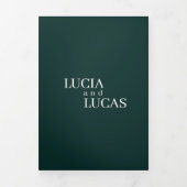 Moderne foto Emerald Green All-in-One bruiloft Drieluik Programma (Cover)