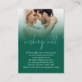 Moderne foto Emerald Groene bruiloft die goed wens Informatiekaartje (Voorkant)