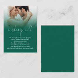 Moderne foto Emerald Groene bruiloft die goed wens Informatiekaartje