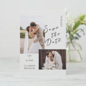 Moderne foto Emotionele stijlvolle bruiloft uitnod Kaart (Staand voorkant)