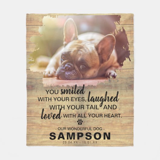 Moderne foto- en citatenrouwkaart huisdier | Lande Fleece Deken (Voorkant)