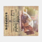 Moderne foto- en citatenrouwkaart huisdier | Lande Fleece Deken (Voorkant (Horizontaal))