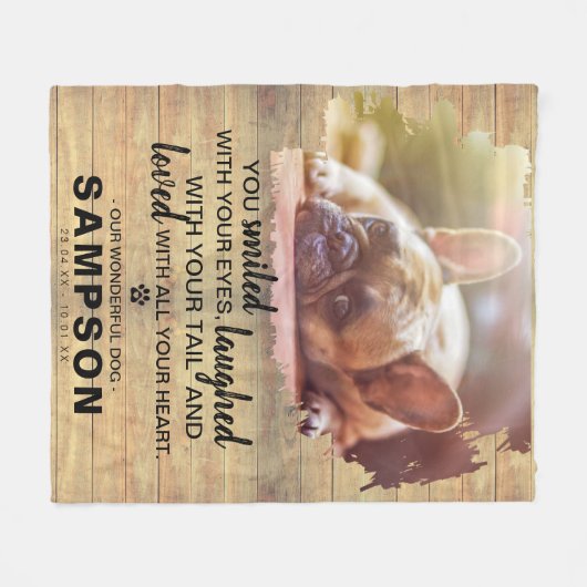 Moderne foto- en citatenrouwkaart huisdier | Lande Fleece Deken (Voorkant (Horizontaal))