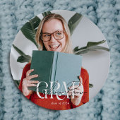 Moderne foto en handtekening Afstuderen Ronde Button 4,0 Cm