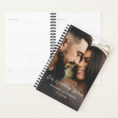 Moderne foto- en kalligrafie-bruiloft planner (Display)