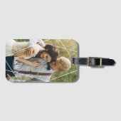 Moderne foto en monogram bagagelabel (Voorkant (horizontaal))