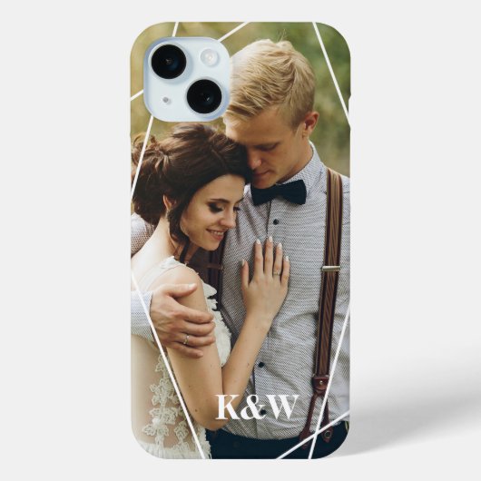 Moderne foto en monogram Case-Mate iPhone case (Achterkant)