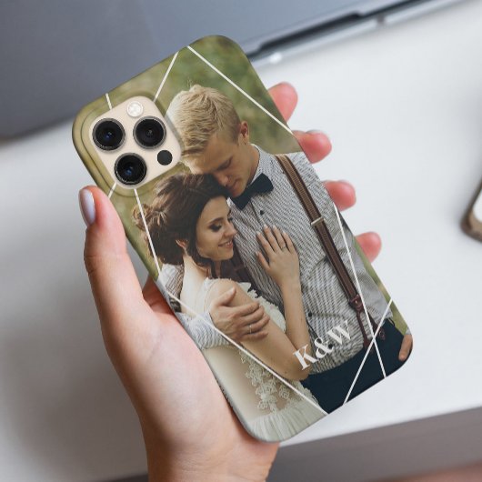 Moderne foto en monogram Case-Mate iPhone case