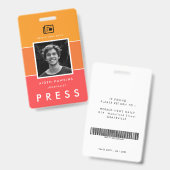 Moderne foto- en naam Pers-ID Badge (Voor- en achterkant)
