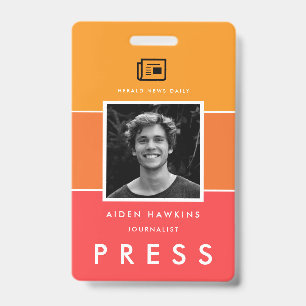 Moderne foto- en naam Pers-ID Badge