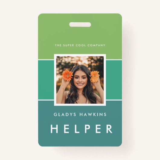 Moderne foto en naam Personeel ID Badge (Voorkant)