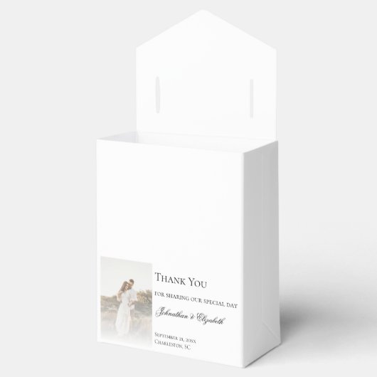 Moderne foto en overlay bruiloft bedankdoosjes (Geopend)