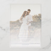 Moderne foto en overlay bruiloft Folie uitnodiging (Voorkant)