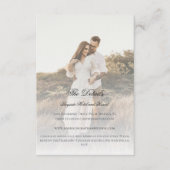 Moderne foto en overlay bruiloft informatiekaartje (Voorkant)
