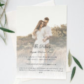 Moderne foto en overlay bruiloft informatiekaartje