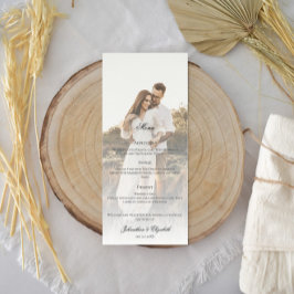 Moderne foto en overlay bruiloft menu