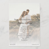 Moderne foto en overlay bruiloft programmakaart (Voorkant)