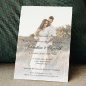 Moderne foto en overlay bruiloft repetitie diner kaart