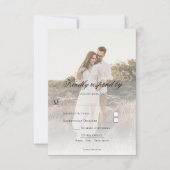 Moderne foto en overlay bruiloft RSVP Kaart (Voorkant)