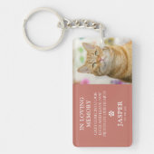 Moderne foto en sympathie Citaat Pet Loss Memorial Sleutelhanger (Voorkant)