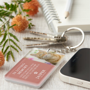 Moderne foto en sympathie Citaat Pet Loss Memorial Sleutelhanger