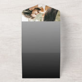 Moderne foto en zwarte overlay bruiloft all in one uitnodiging (Buitenkant)