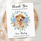 Moderne foto Eucalyptus Dog Weddenschap Bedankt Briefkaart