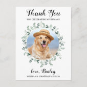 Moderne foto Eucalyptus Dog Weddenschap Bedankt Briefkaart (Voorkant)