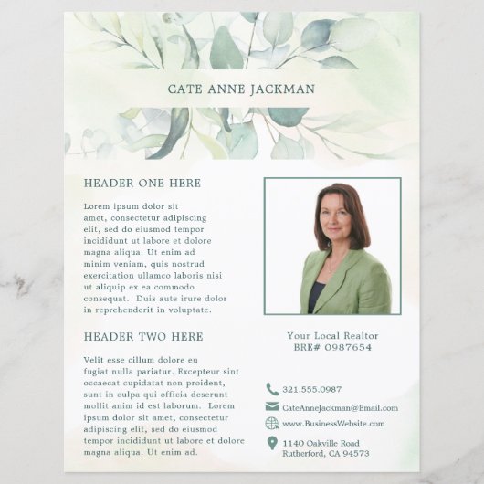 Moderne foto Eucalyptus Elegante rustieke Flyer (Voorkant)