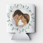 Moderne foto Eucalyptus gepersonaliseerde bruiloft Blikjeskoeler (Achterkant)