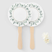 Moderne foto Eucalyptus gepersonaliseerde bruiloft Handwaaier (Voorkant en achterkant)