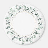 Moderne foto Eucalyptus gepersonaliseerde bruiloft Magneet (Voorkant)