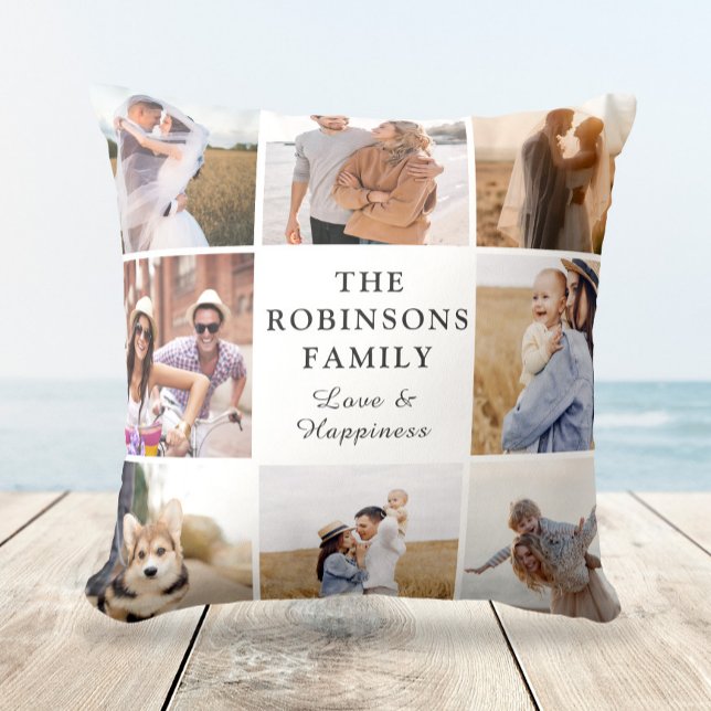 Moderne foto familie collage cadeau kussen (Creator heeft geüpload)