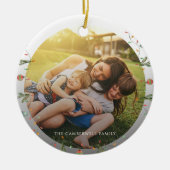 Moderne Foto Familie Kerst Keepsake Custom Keramisch Ornament (Voorkant)