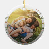 Moderne Foto Familie Kerst Keepsake Custom Keramisch Ornament (Achterkant)