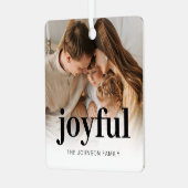 Moderne foto familie kerst metalen ornament (Voorkant links)