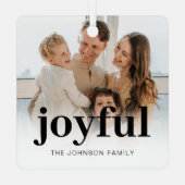 Moderne foto familie kerst metalen ornament (Achterkant)