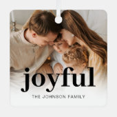 Moderne foto familie kerst metalen ornament (Voorkant)