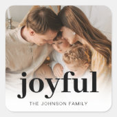 Moderne foto familie kerst vierkante sticker (Voorkant)