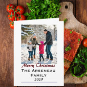 Moderne foto familie personaliseren feestdagenkaart