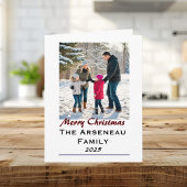 Moderne foto familie personaliseren feestdagenkaart