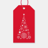 Moderne foto Familieportret Rode Kerst Cadeaulabel (Achterkant)