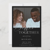 Moderne foto faux zilver script eenvoudige bruilof save the date (Voorkant)