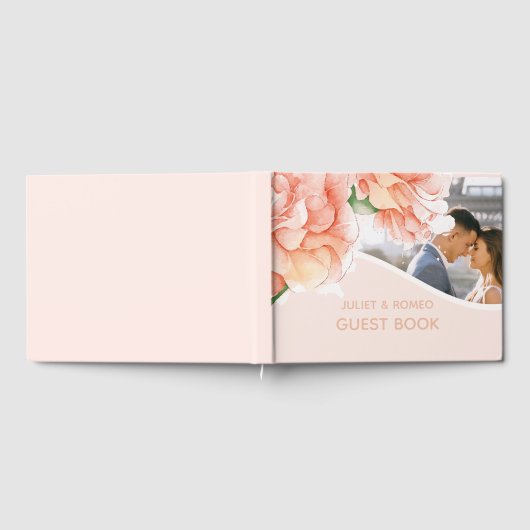 Moderne foto Floral Elegant Wedding Gastenboek (Volledig)