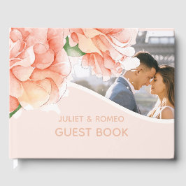 Moderne foto Floral Elegant Wedding Gastenboek