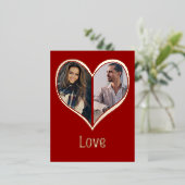 Moderne Foto Folie Heart Valentijnsdag Kaart (Staand Voorkant)