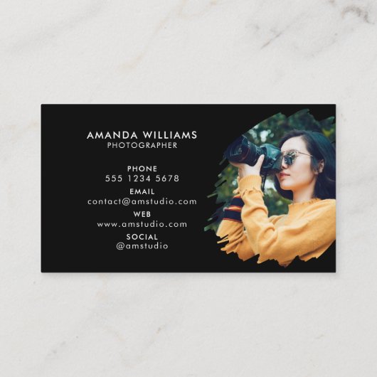 Moderne foto | Fotograaf Fotografie Visitekaartje (Achterkant)